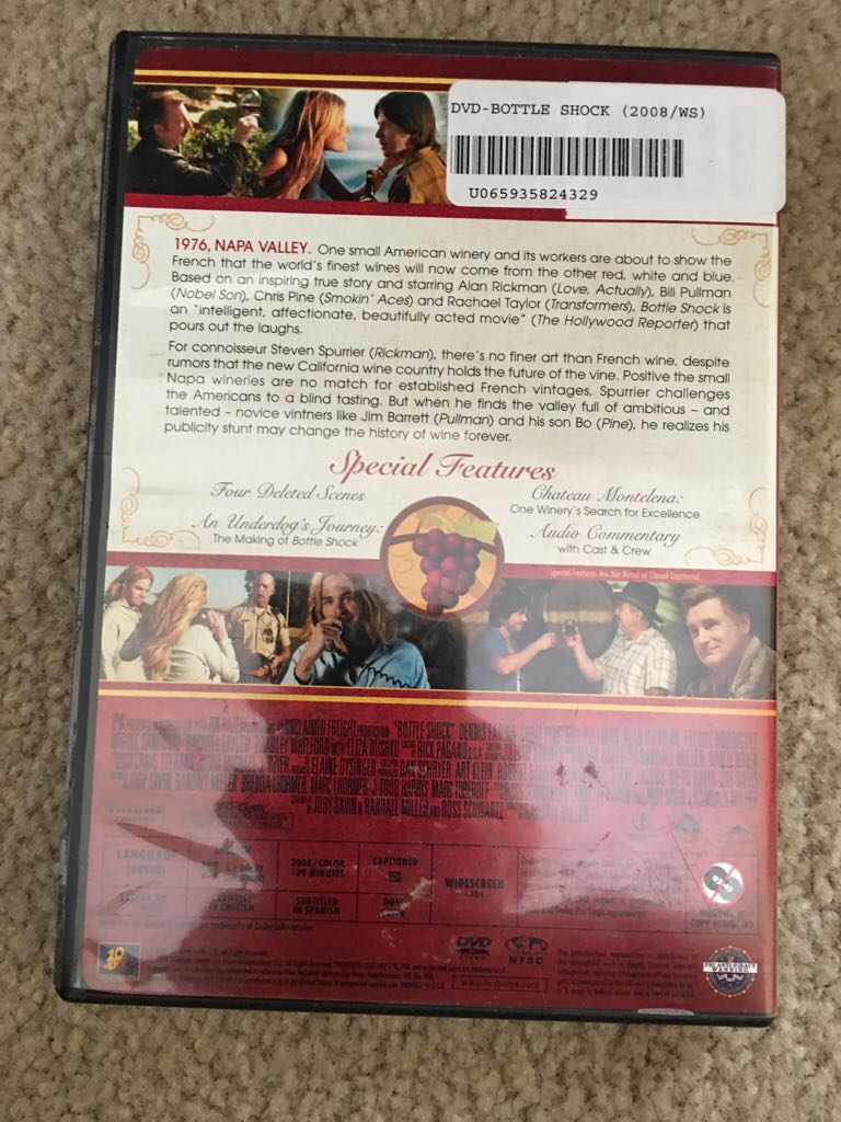 Bottle Shock DVD movie collectible [Barcode 065935824329] - Main Image 2