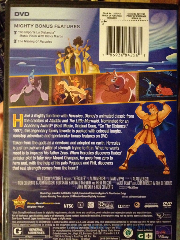 Disney Hercules DVD movie collectible [Barcode 786936842562] - Main Image 2