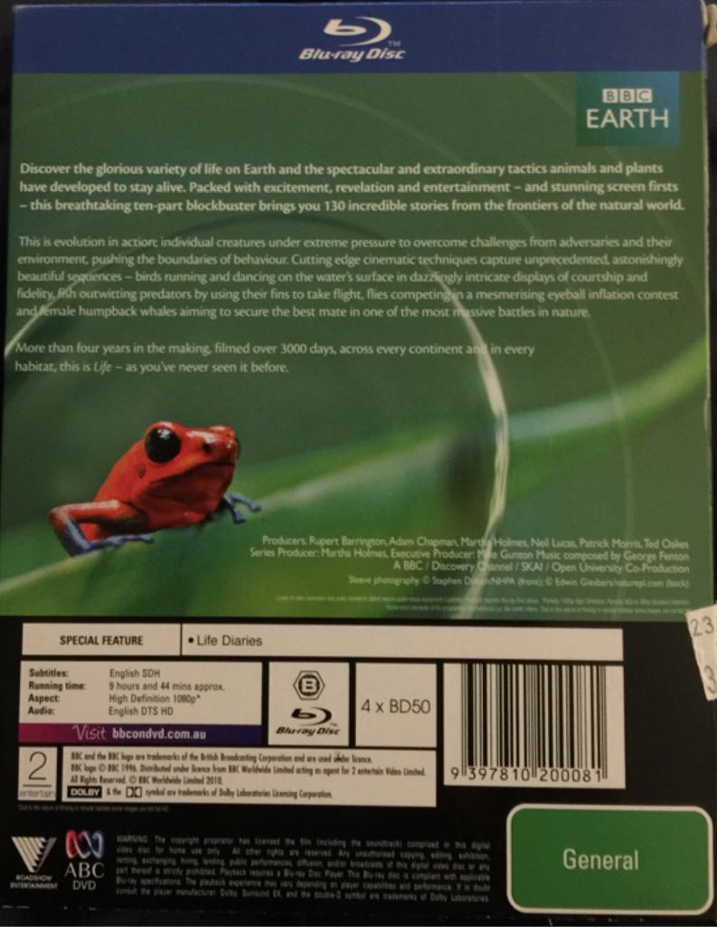David Attenborough’s Life Blu-ray movie collectible [Barcode 9397810200081] - Main Image 2