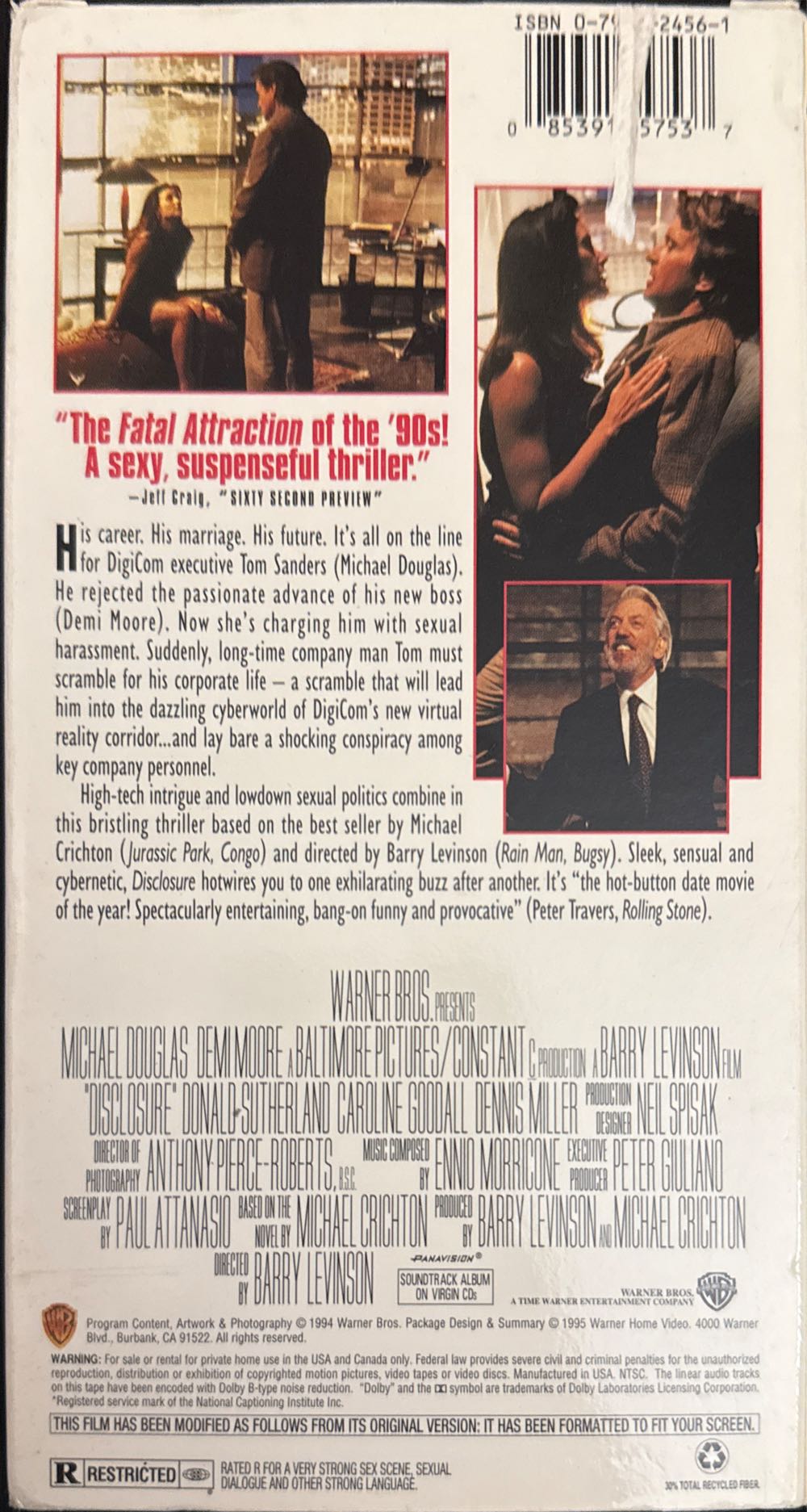 Disclosure VHS movie collectible [Barcode 0085391357537] - Main Image 2