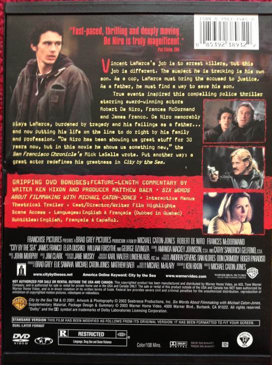 City By The Sea DVD movie collectible [Barcode 085392389322] - Main Image 2