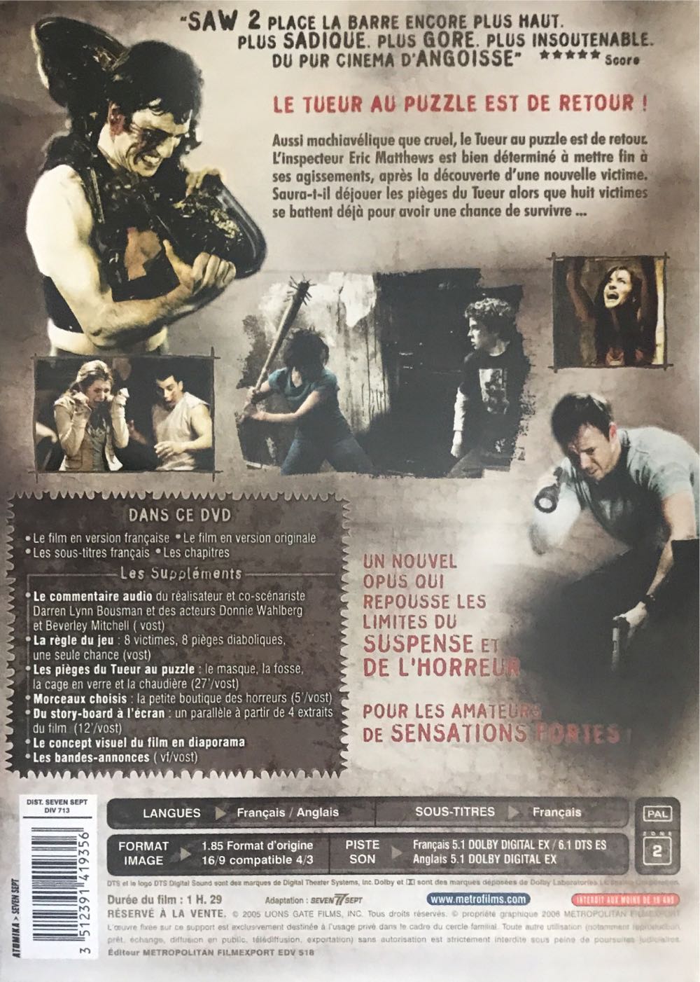Saw II DVD movie collectible [Barcode 3512391419356] - Main Image 2