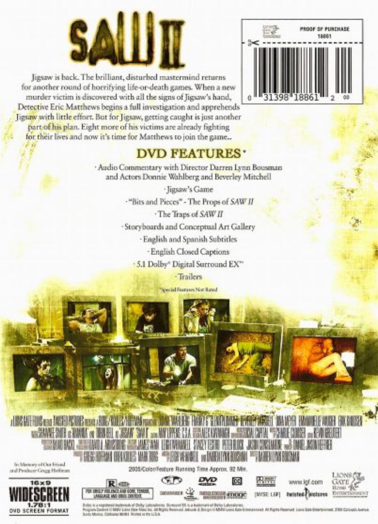 Saw II DVD movie collectible [Barcode 5017239140891] - Main Image 2