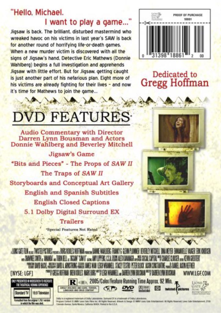 Saw II DVD movie collectible [Barcode 5706147983200] - Main Image 2