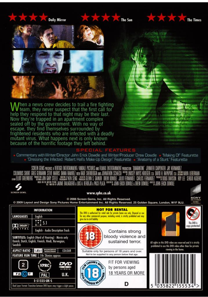 Quarantine DVD movie collectible [Barcode 043396301337] - Main Image 2