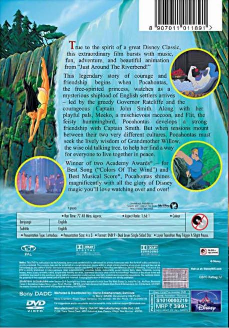 Pocahontas DVD movie collectible [Barcode 3459370474527] - Main Image 2