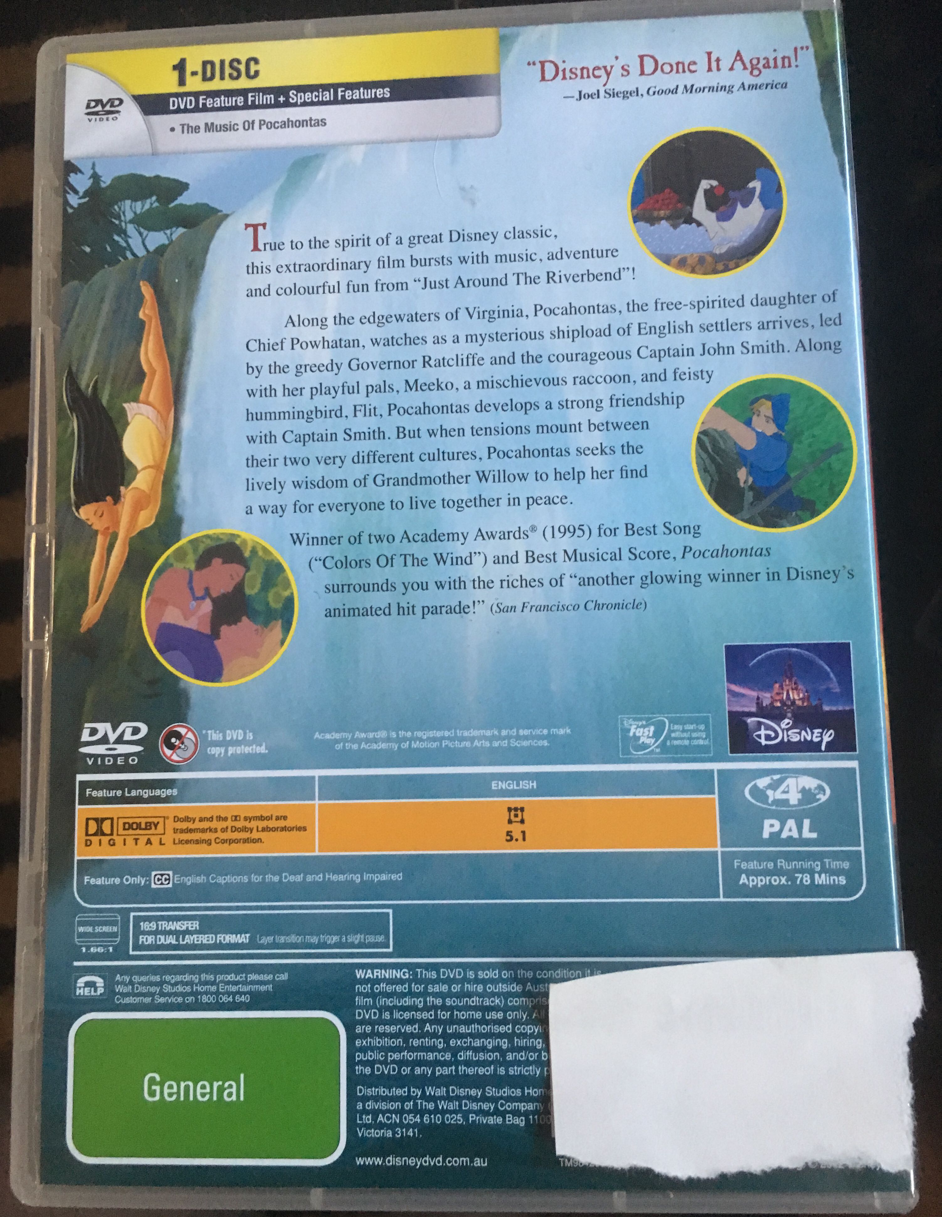 Pocahontas DVD movie collectible [Barcode 9398521711033] - Main Image 2
