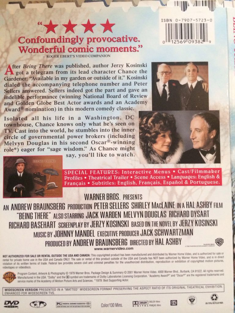 Being There DVD movie collectible [Barcode 012569093829] - Main Image 2