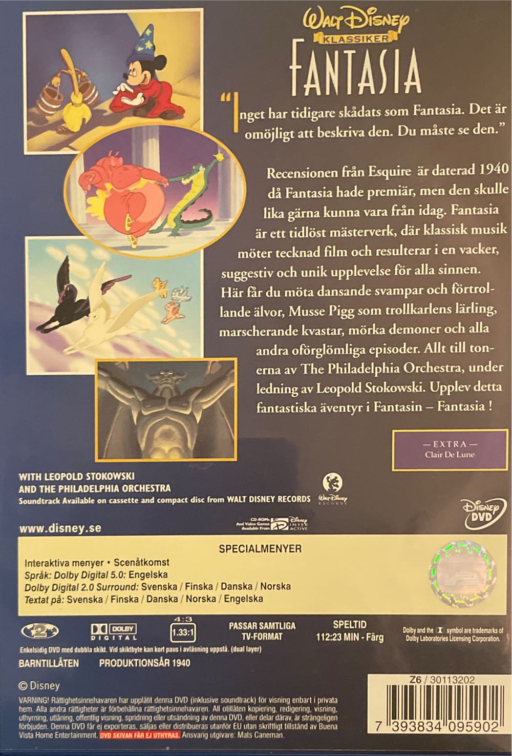 Fantasia VHS movie collectible [Barcode 7393834095902] - Main Image 2