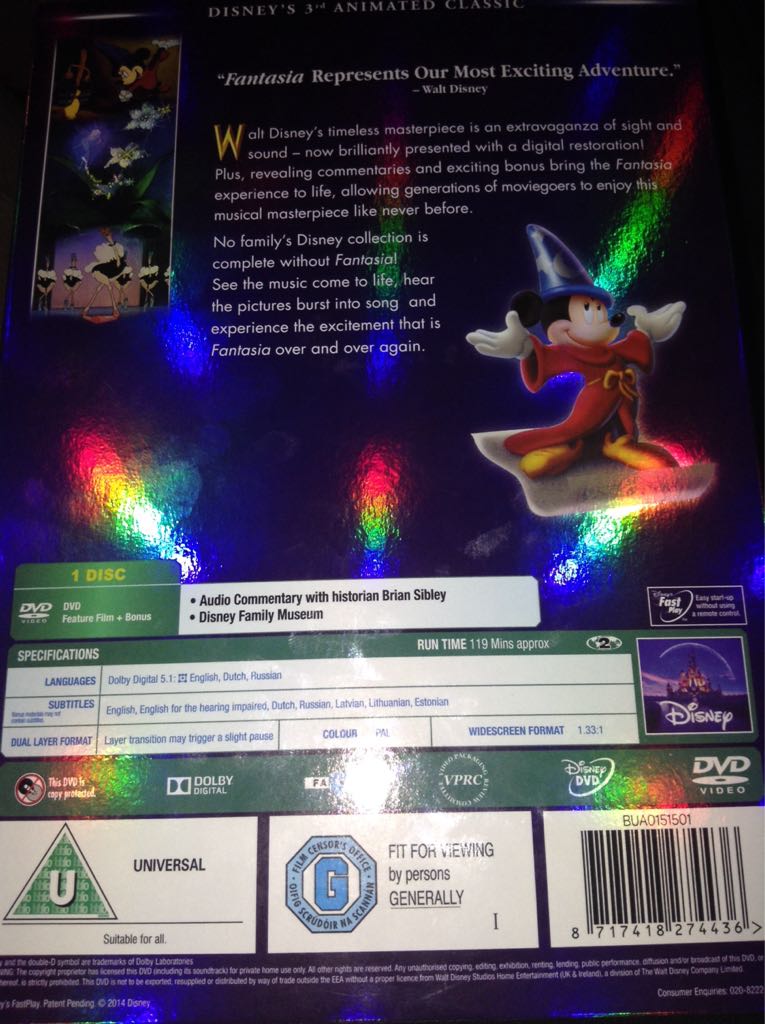 Fantasia DVD movie collectible [Barcode 8717418274436] - Main Image 2