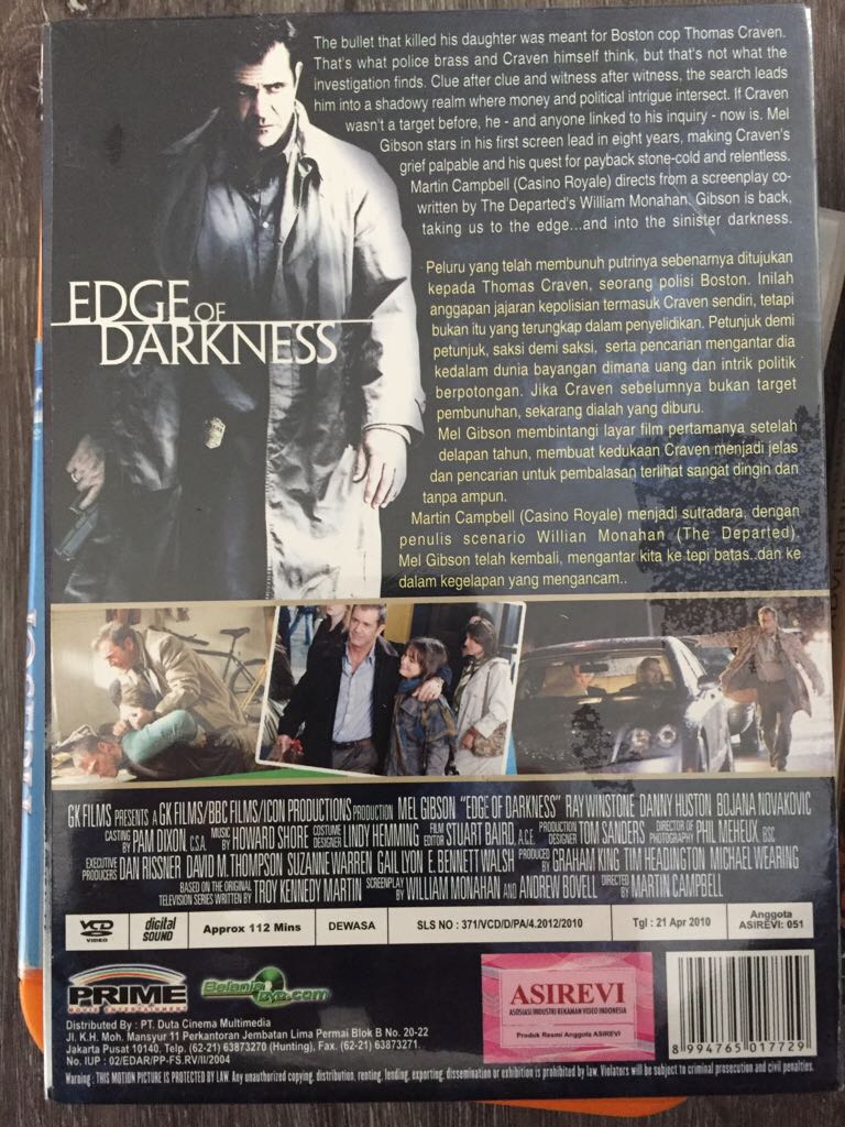 Edge of Darkness Video CD movie collectible [Barcode 8994765017729] - Main Image 2
