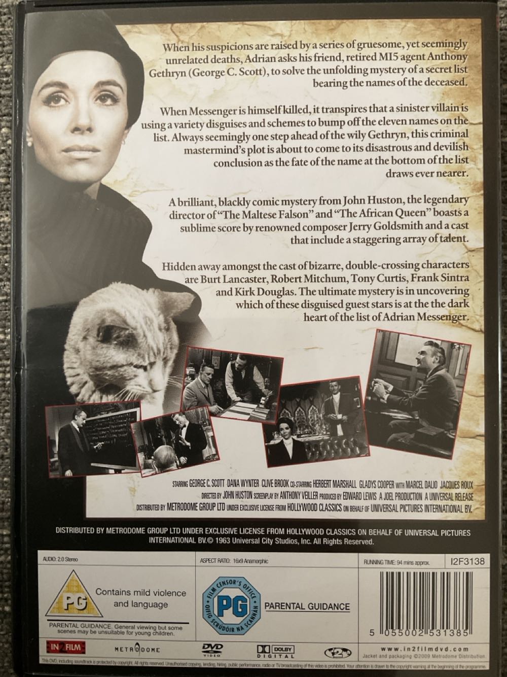 The List of Adrian Messenger DVD movie collectible [Barcode 5055002531385] - Main Image 2