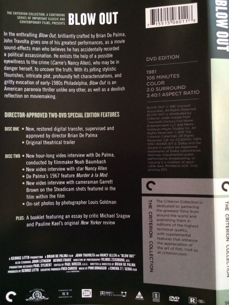 (002) Blow Out DVD-R movie collectible [Barcode 715515080118] - Main Image 2