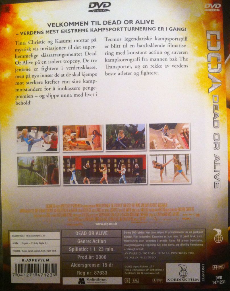 DOA: Dead or Alive DVD movie collectible [Barcode 7041271471239] - Main Image 2