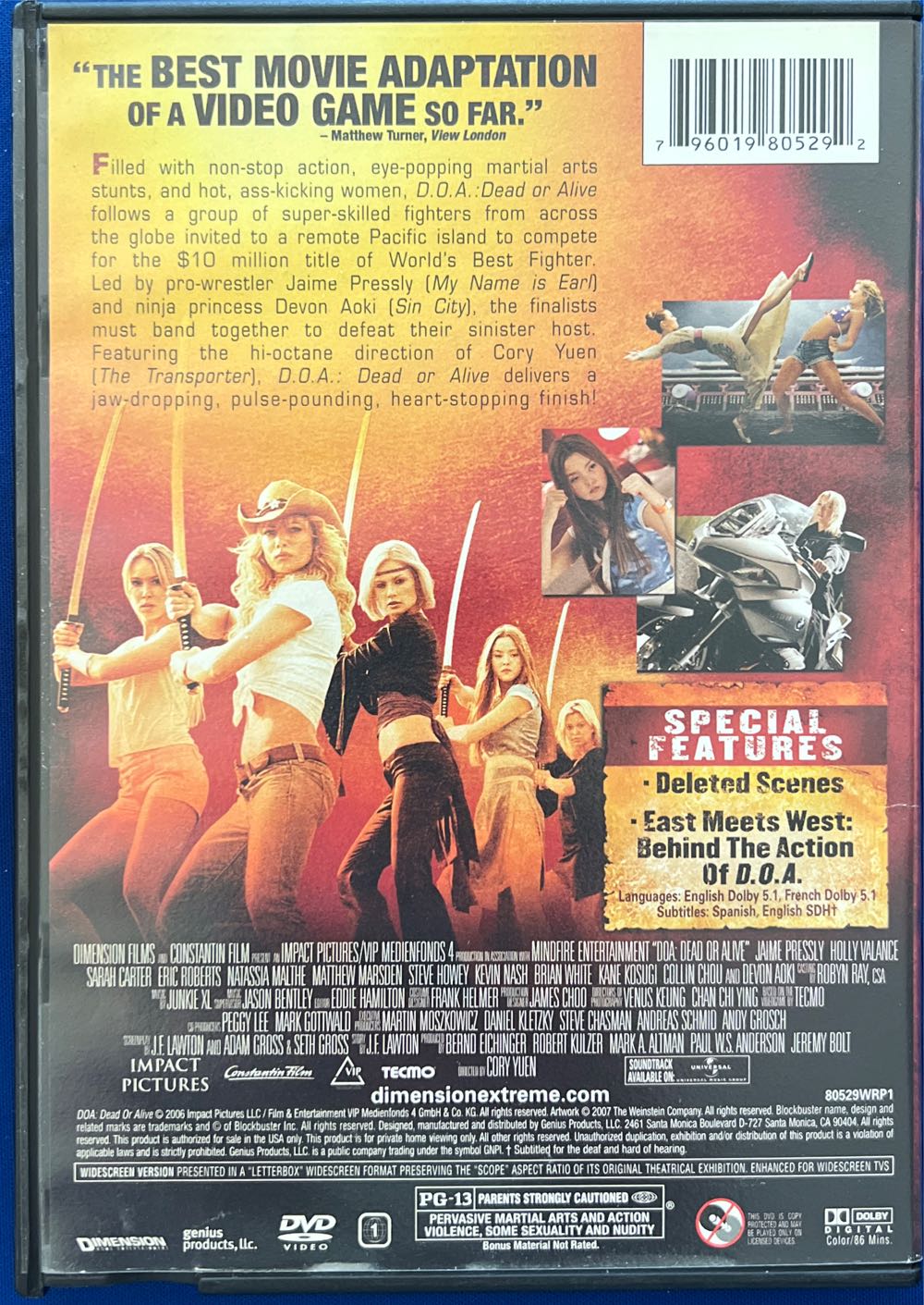 DOA: Dead or Alive DVD movie collectible [Barcode 796019805292] - Main Image 2