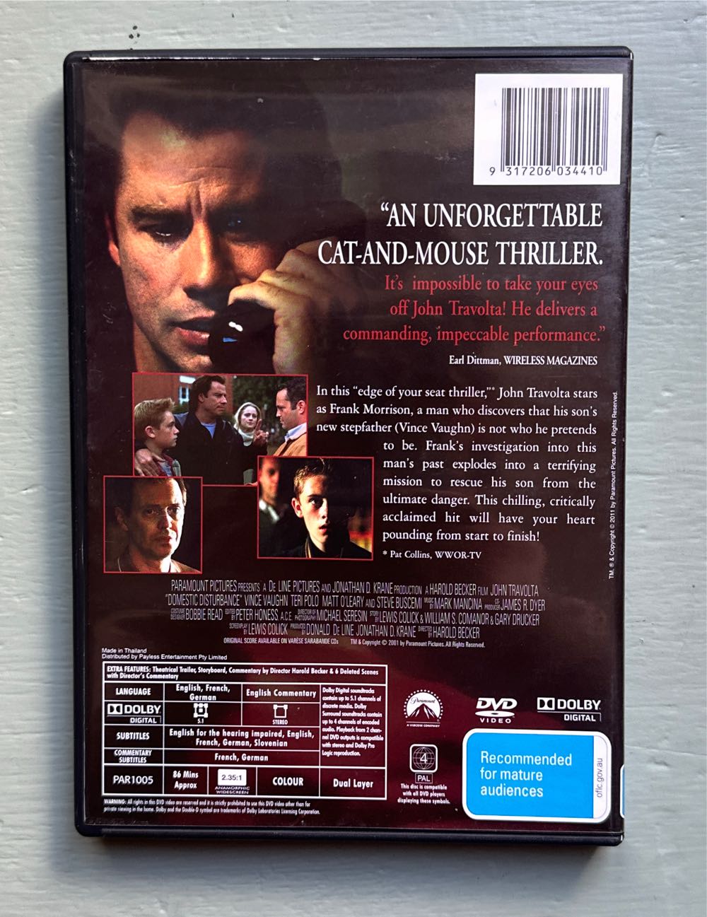 Domestic Disturbance DVD movie collectible [Barcode 9317206034410] - Main Image 2