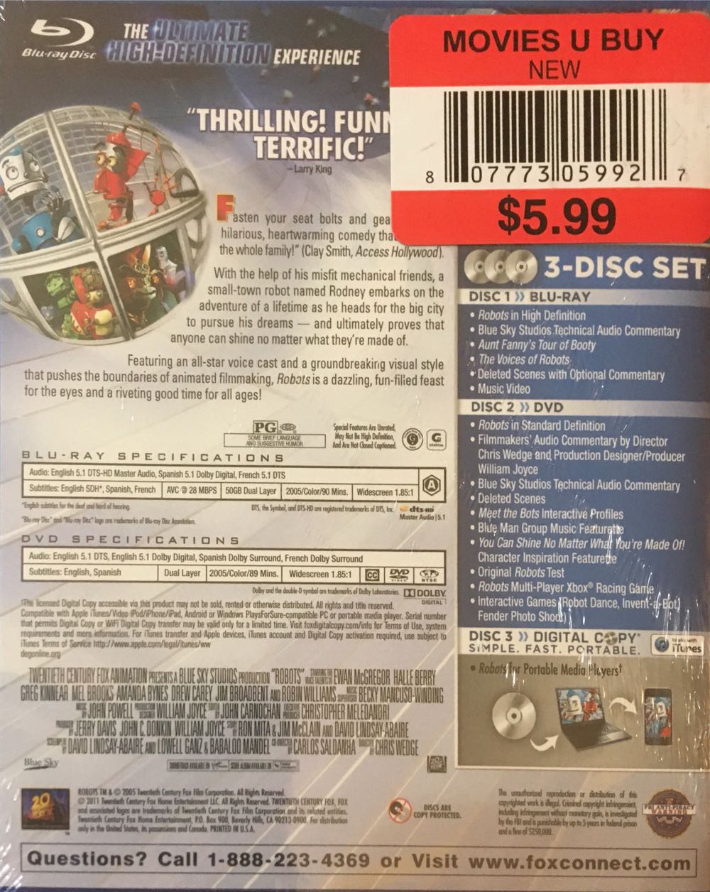 Robots (+ Digital Copy) Digital Copy movie collectible [Barcode 024543556817] - Main Image 2