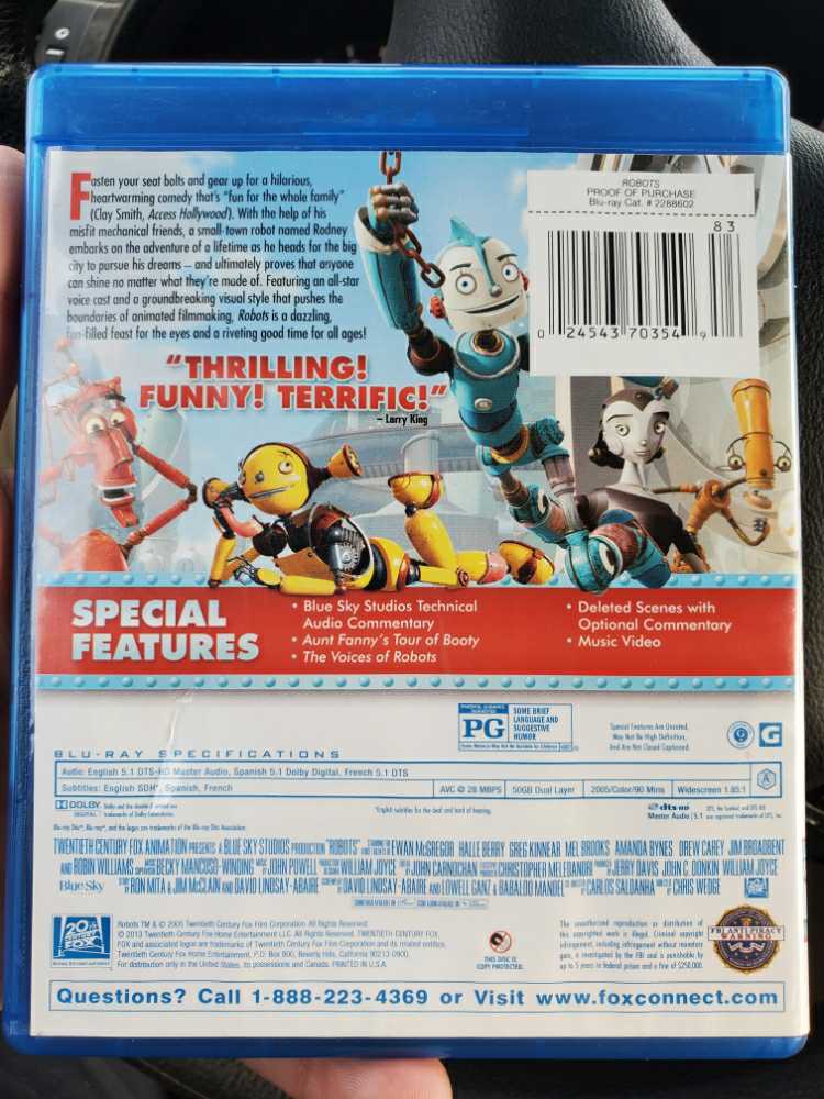 Robots Blu-ray movie collectible [Barcode 024543703549] - Main Image 3