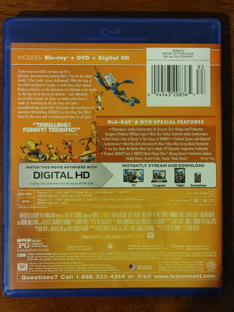 Robots Blu-ray movie collectible [Barcode 024543790969] - Main Image 2