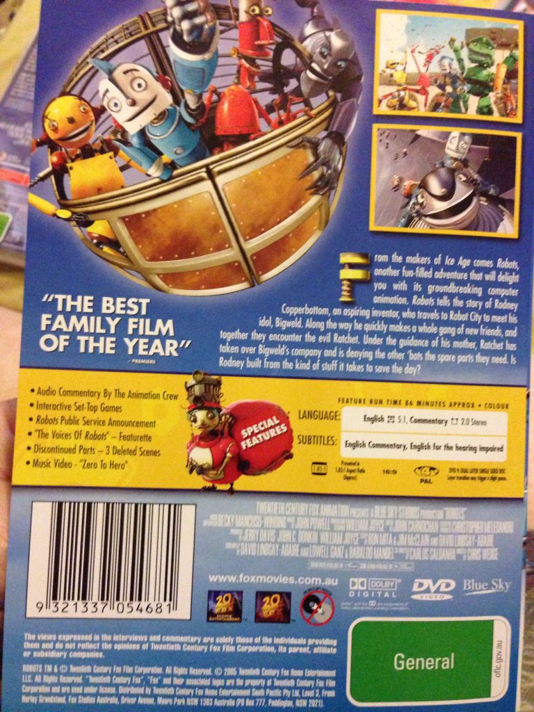Robots DVD movie collectible [Barcode 9321337054681] - Main Image 2