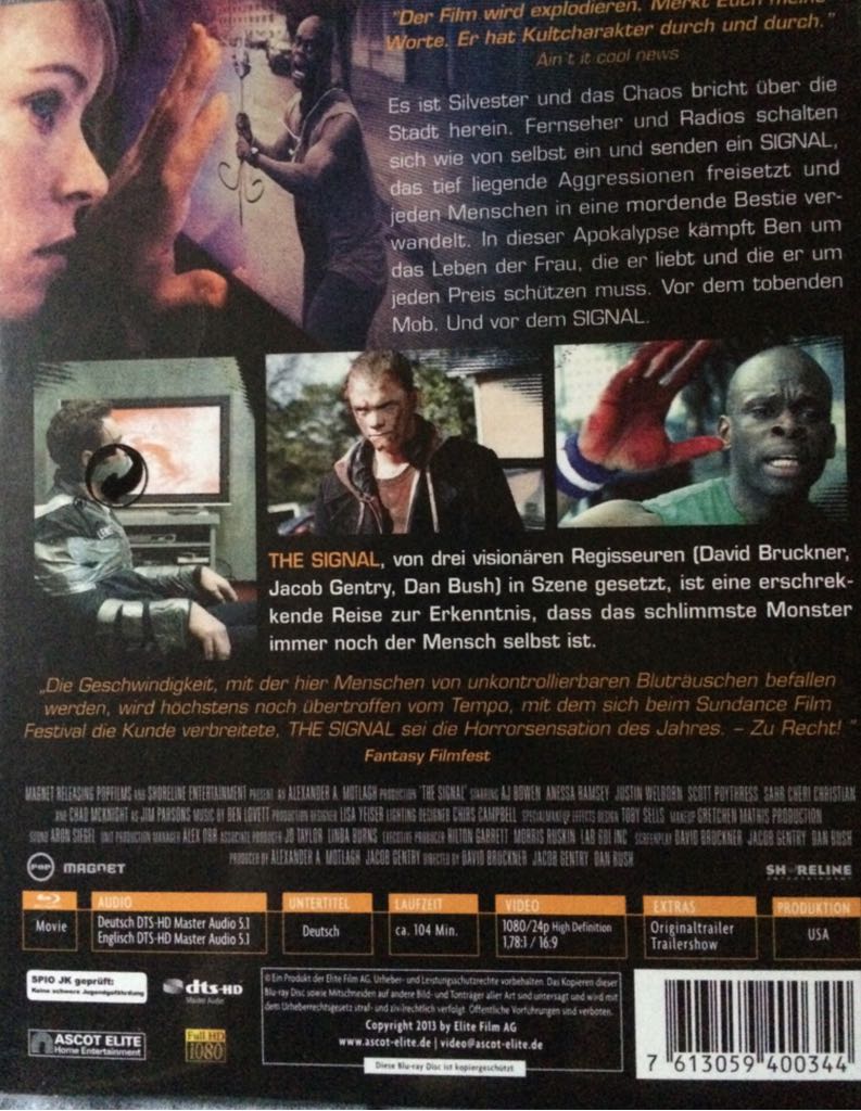 The Signal Blu-ray movie collectible [Barcode 7613059400344] - Main Image 2
