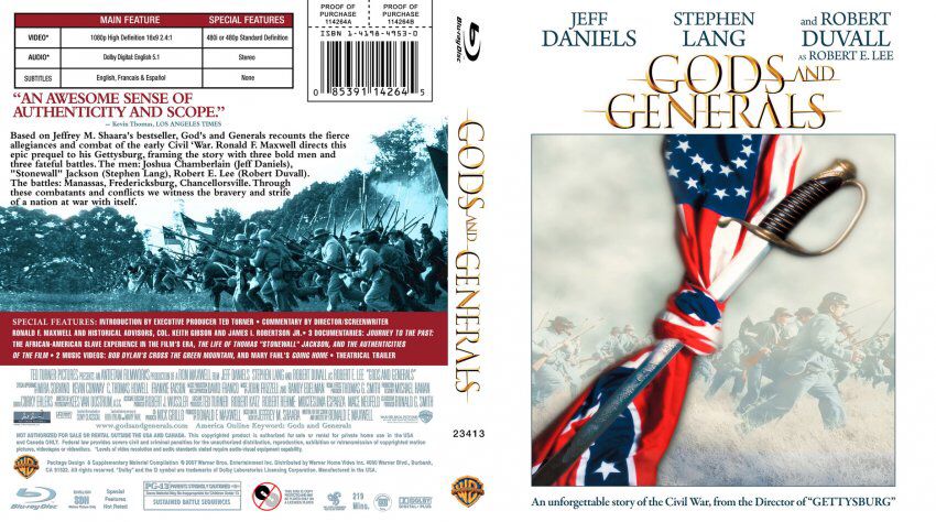 Gods and Generals Fandango at Home movie collectible [Barcode 7321979234139] - Main Image 2