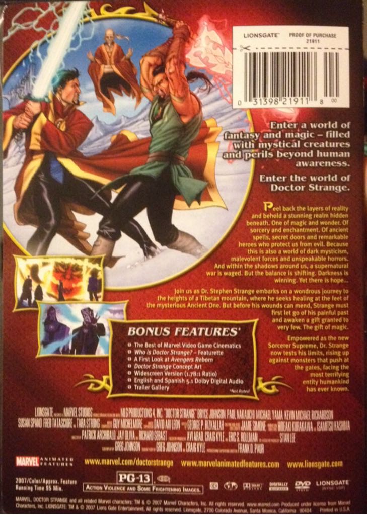 Doctor Strange DVD movie collectible [Barcode 031398219118] - Main Image 2