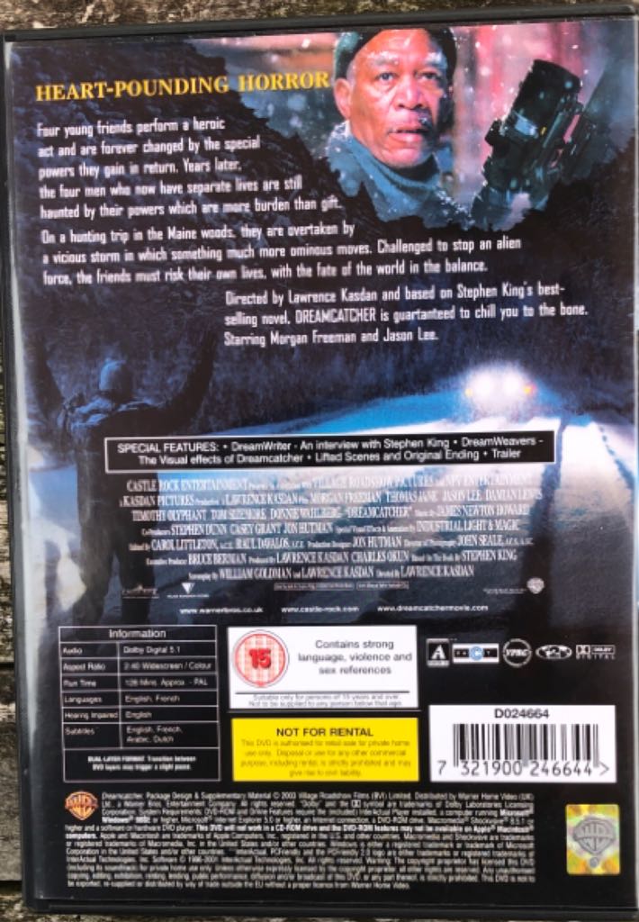 Dreamcatcher DVD movie collectible [Barcode 7321900246644] - Main Image 2