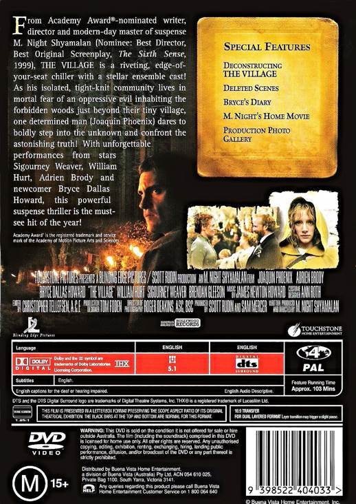 Village DVD movie collectible [Barcode 786936242850] - Main Image 2
