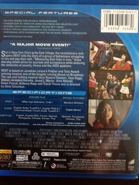 Rent.                  U Blu-ray movie collectible [Barcode 043396195080] - Main Image 2