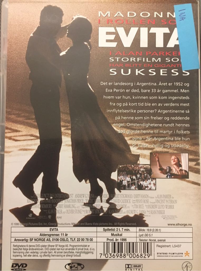 Evita #323 DVD movie collectible [Barcode 7036988006829] - Main Image 2