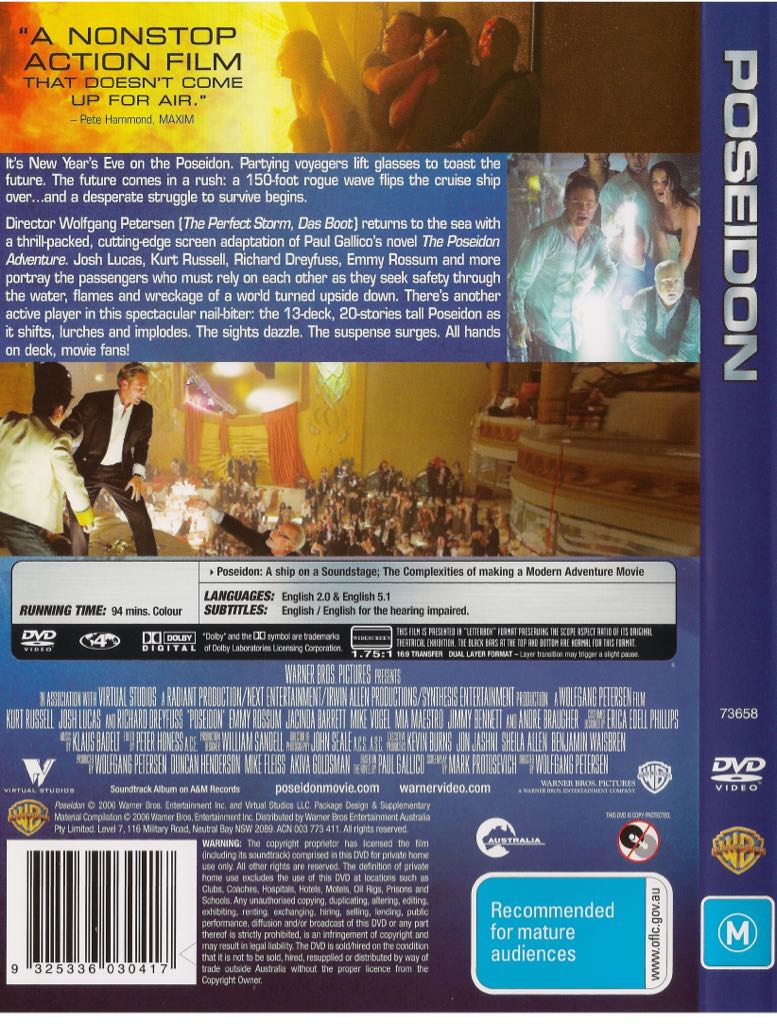 Poseidon (2006) DVD movie collectible [Barcode 9325336030417] - Main Image 2