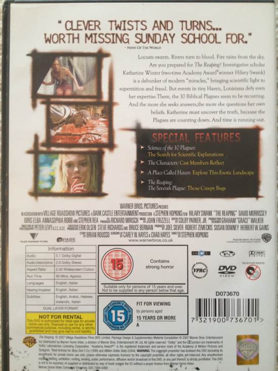 The Reaping DVD movie collectible [Barcode 7321900736701] - Main Image 2