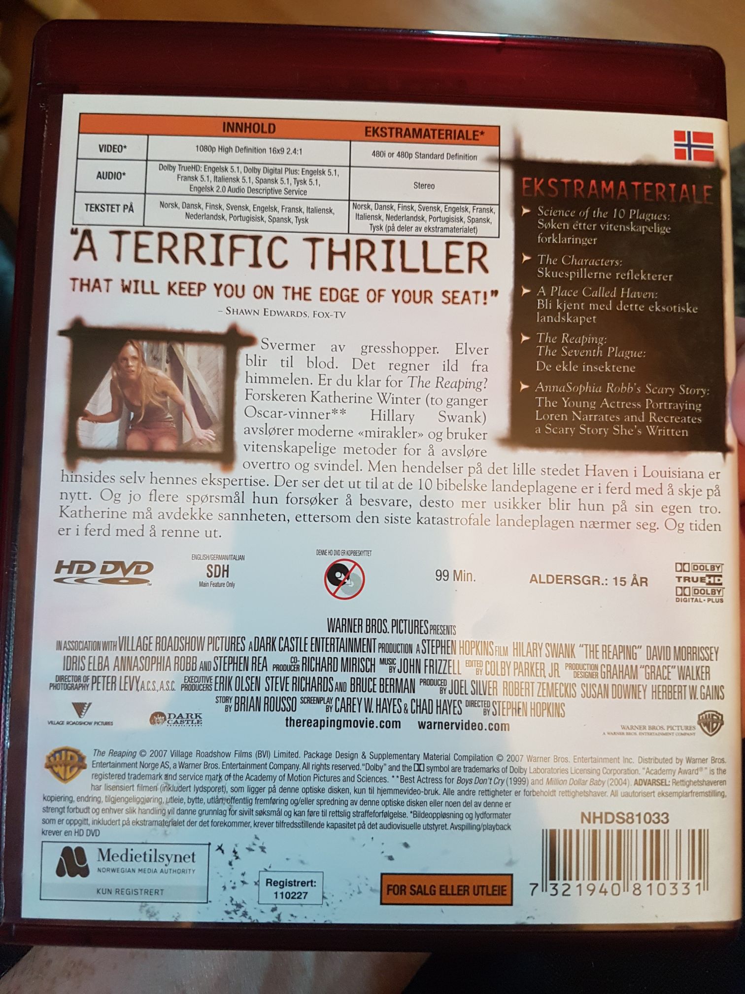 The Reaping HD DVD movie collectible [Barcode 7321940810331] - Main Image 2