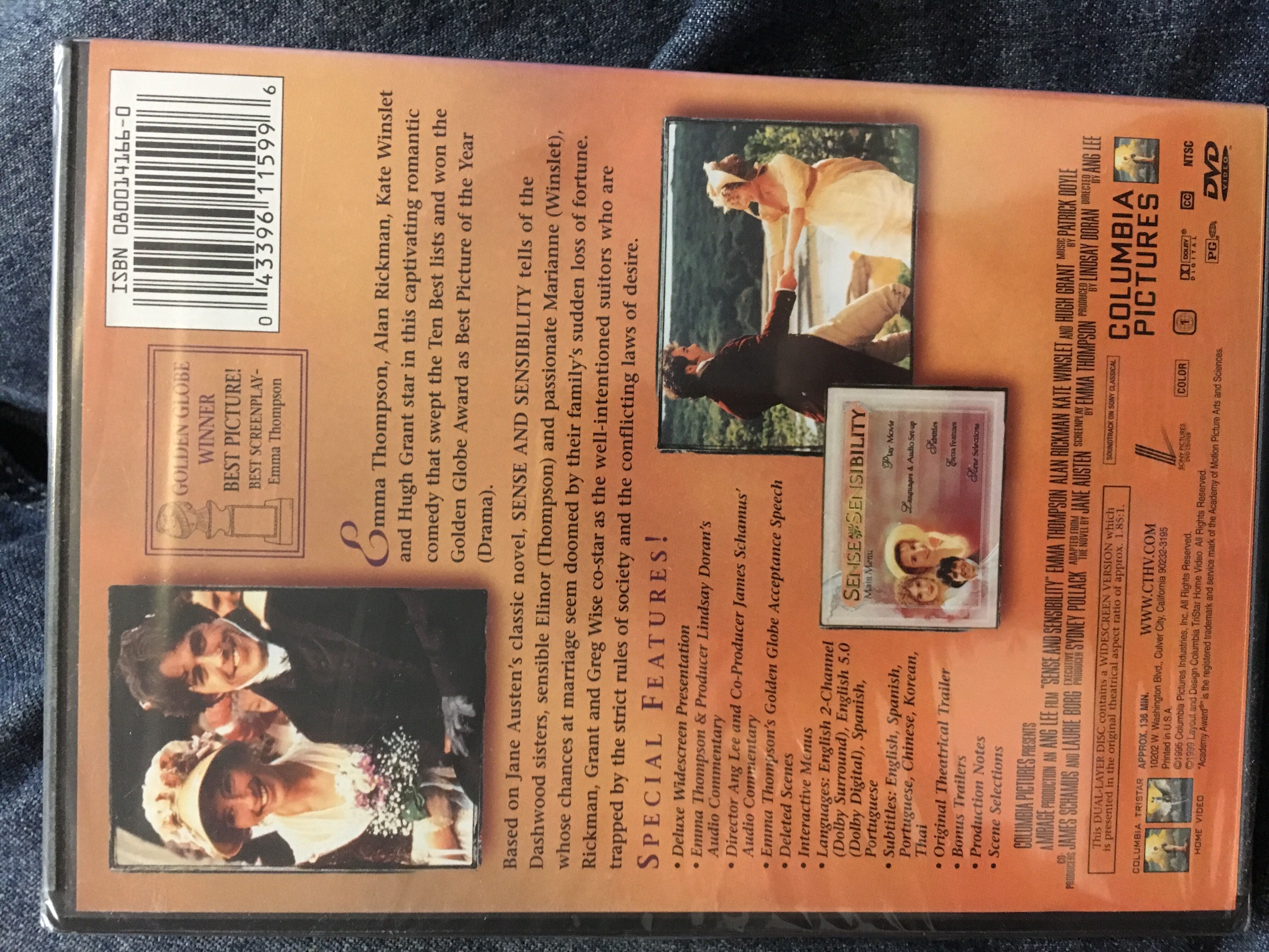 Sense And Sensibility DVD movie collectible [Barcode 043396115996] - Main Image 3