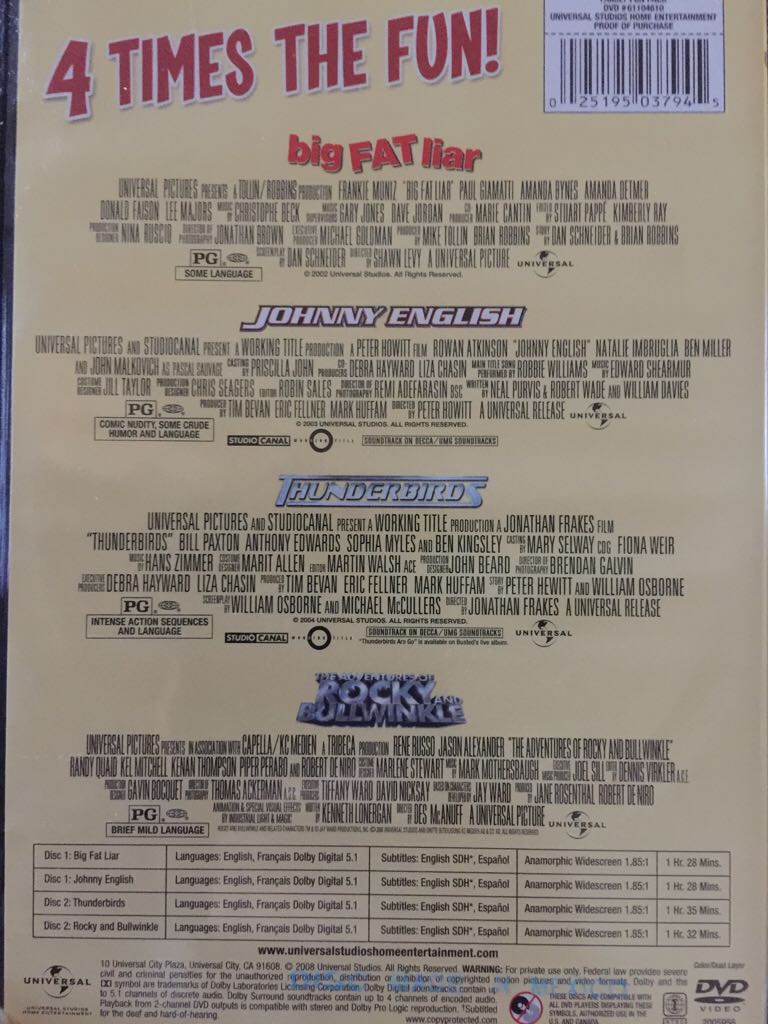 Quadruple Family Fun Pack DVD movie collectible [Barcode 025195037945] - Main Image 2