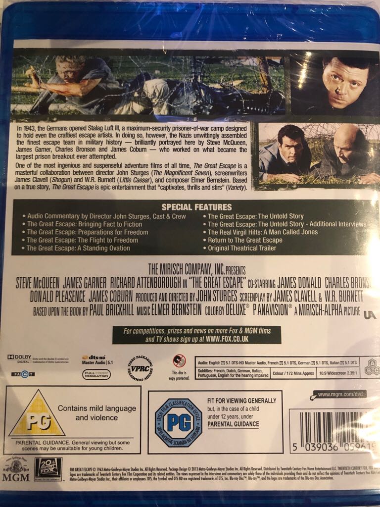 The Great Escape Blu-ray movie collectible [Barcode 5039036059619] - Main Image 2