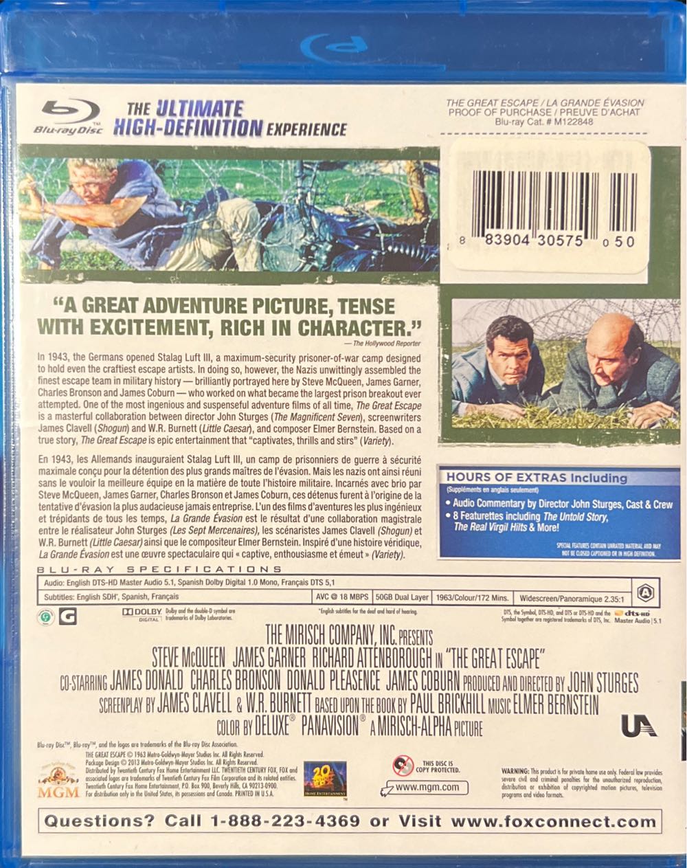 Great Escape, The Blu-ray movie collectible [Barcode 883904305750] - Main Image 2