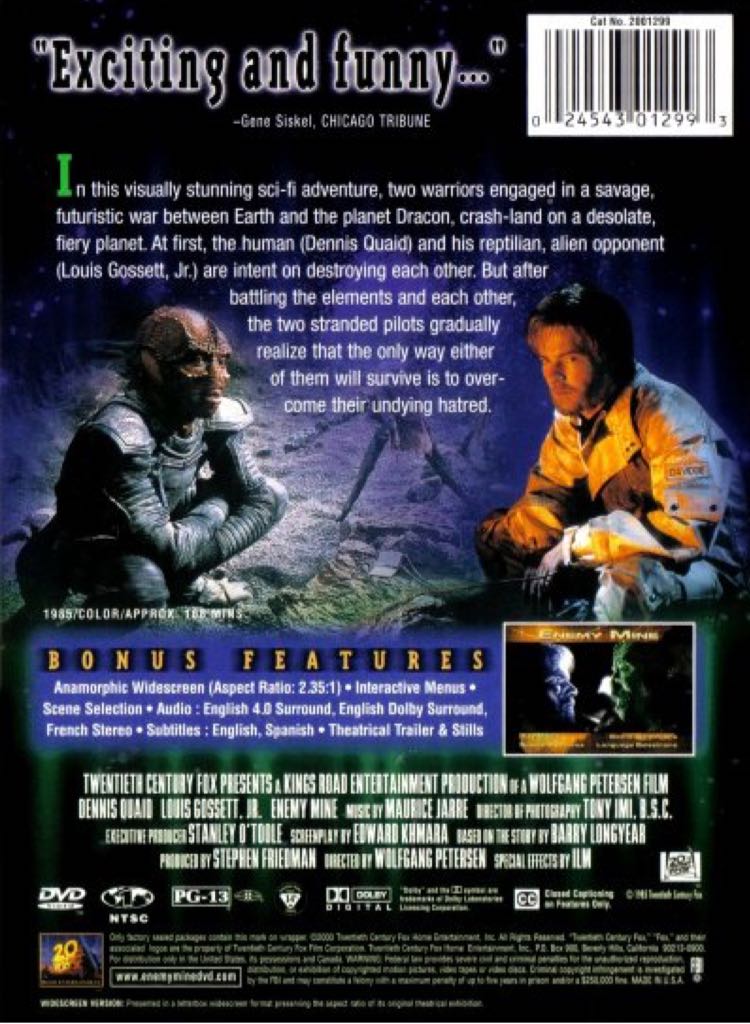 Enemy Mine DVD movie collectible - Main Image 2