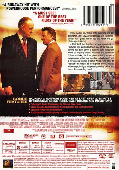 Runaway Jury DVD movie collectible [Barcode 024543100898] - Main Image 2