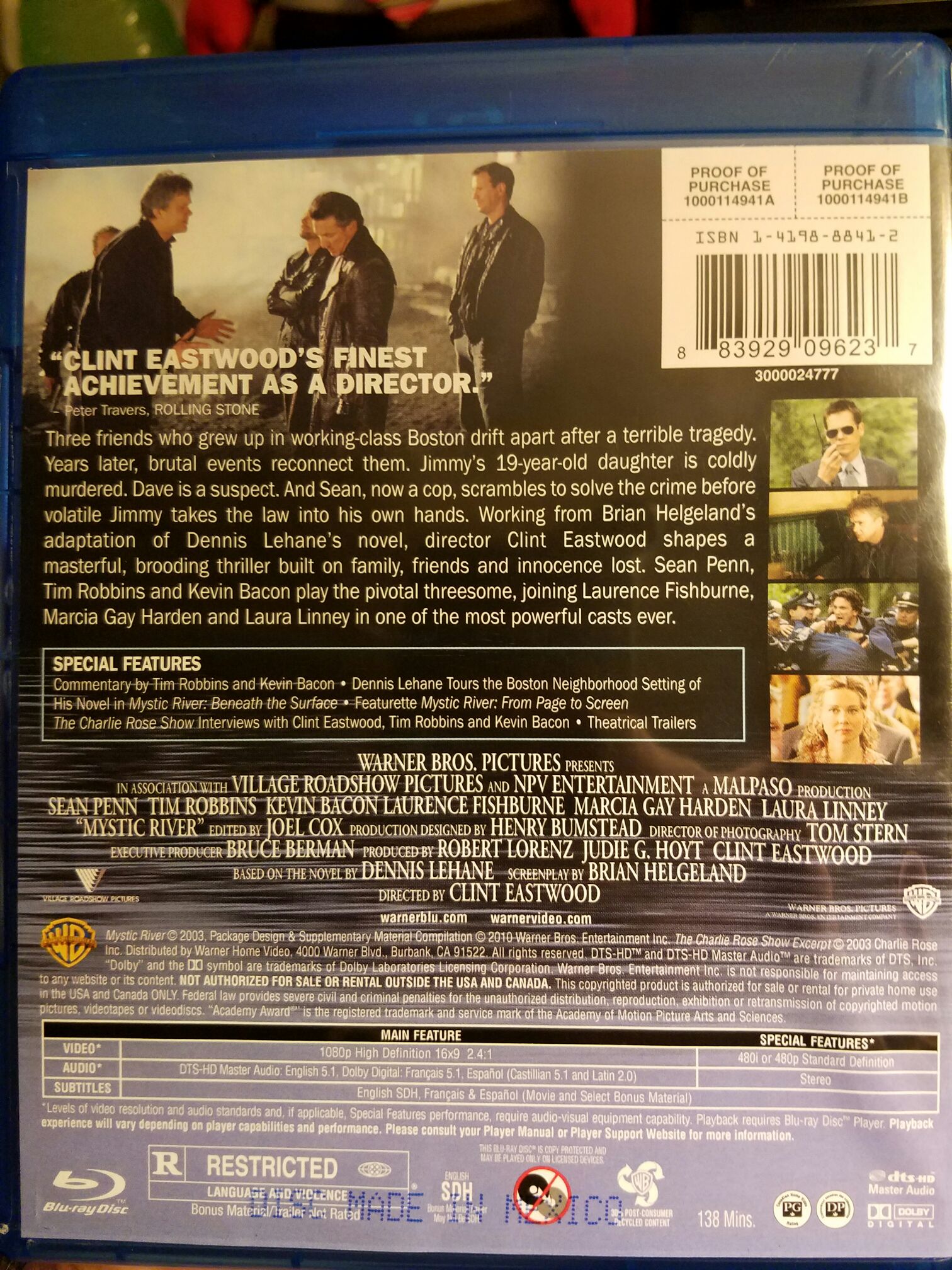 Clint Mystic River Blu-ray movie collectible [Barcode 883929096237] - Main Image 2