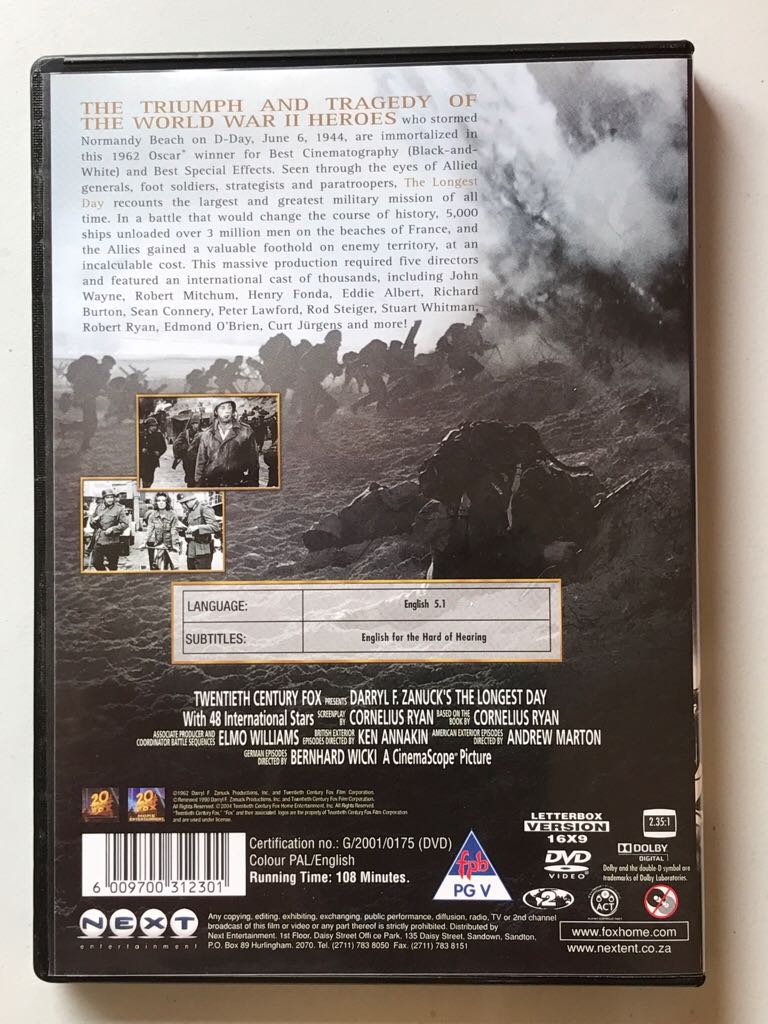 Longest Day, The DVD movie collectible [Barcode 7036988001275] - Main Image 2