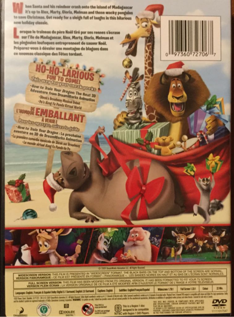 Madagascar. Merry Madagascar DVD movie collectible [Barcode 097360727067] - Main Image 2
