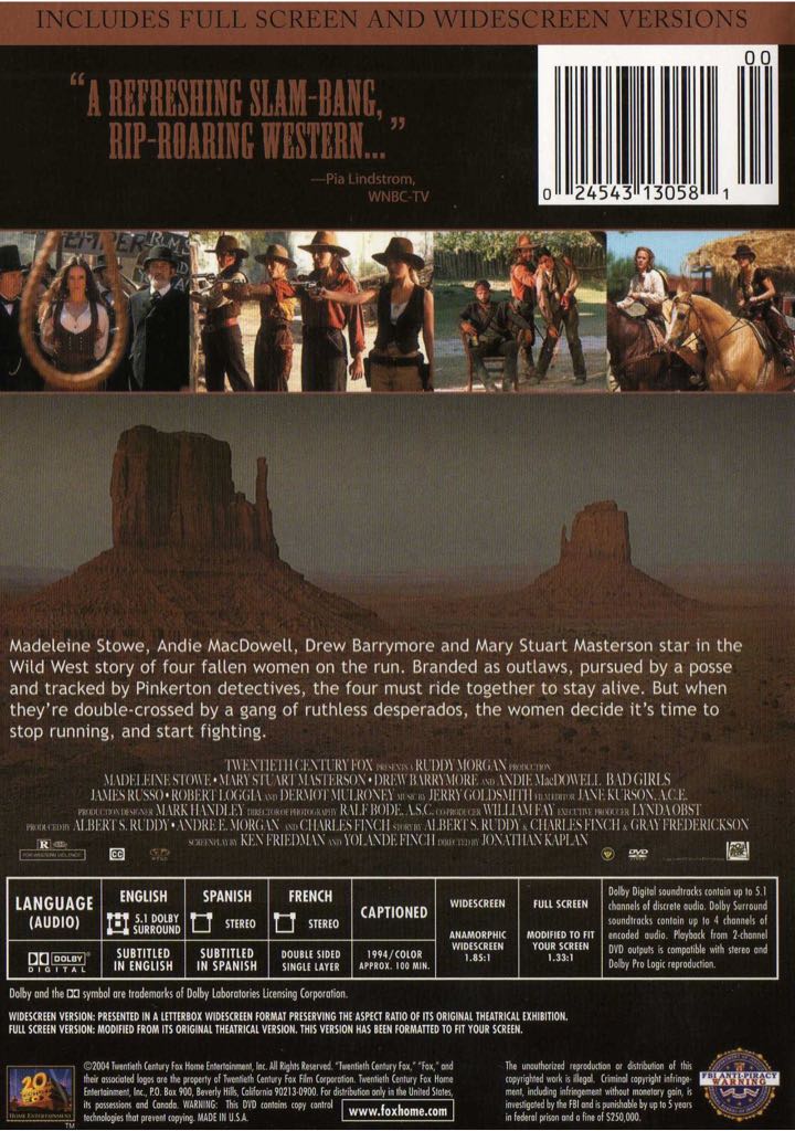 Bad Girls DVD movie collectible [Barcode 024543130581] - Main Image 2