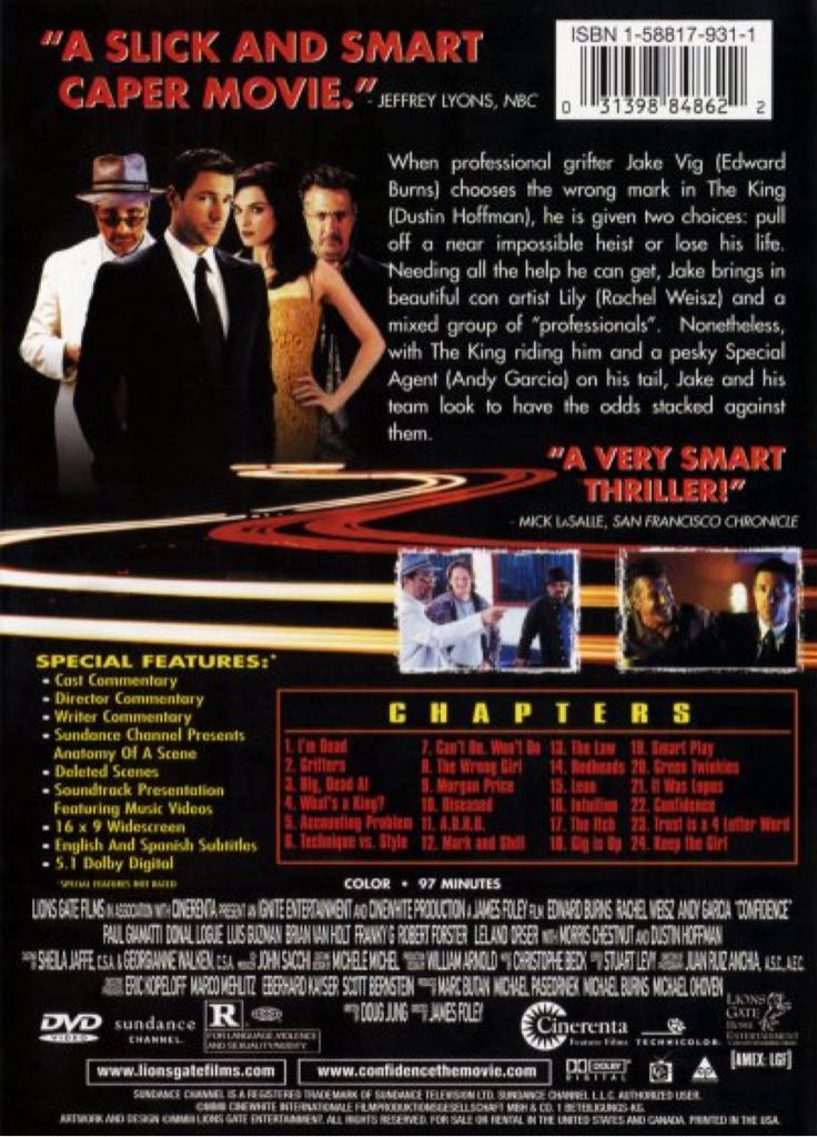 Confidence DVD movie collectible [Barcode 057373161265] - Main Image 2