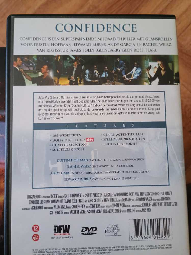 Confidence DVD movie collectible [Barcode 8715664014820] - Main Image 2
