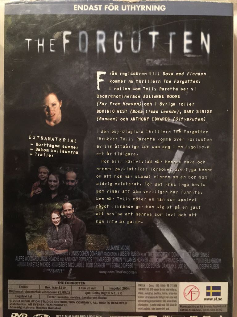 The Forgotten DVD movie collectible [Barcode 4030521702530] - Main Image 2
