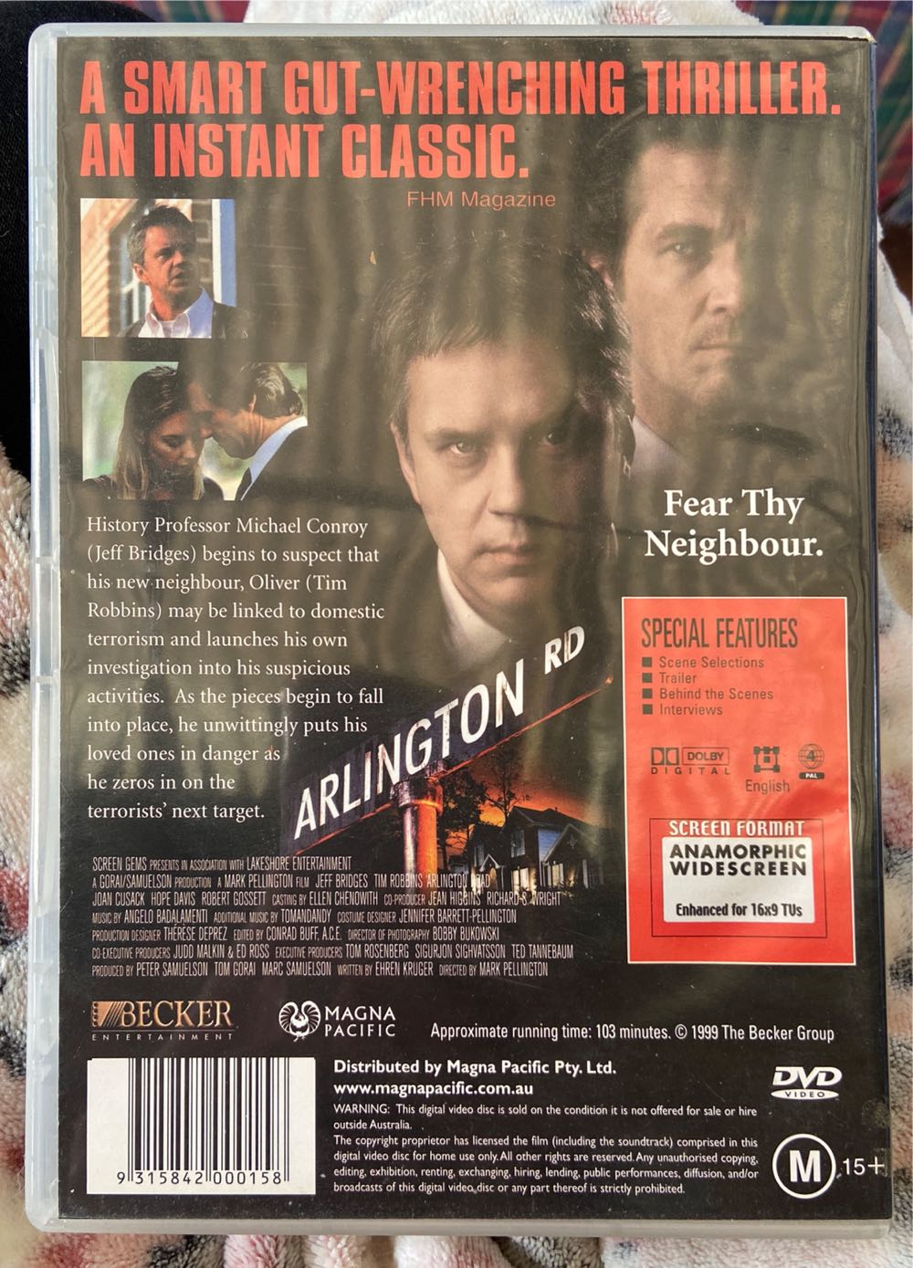 Arlington Road DVD movie collectible [Barcode 9315842000158] - Main Image 3