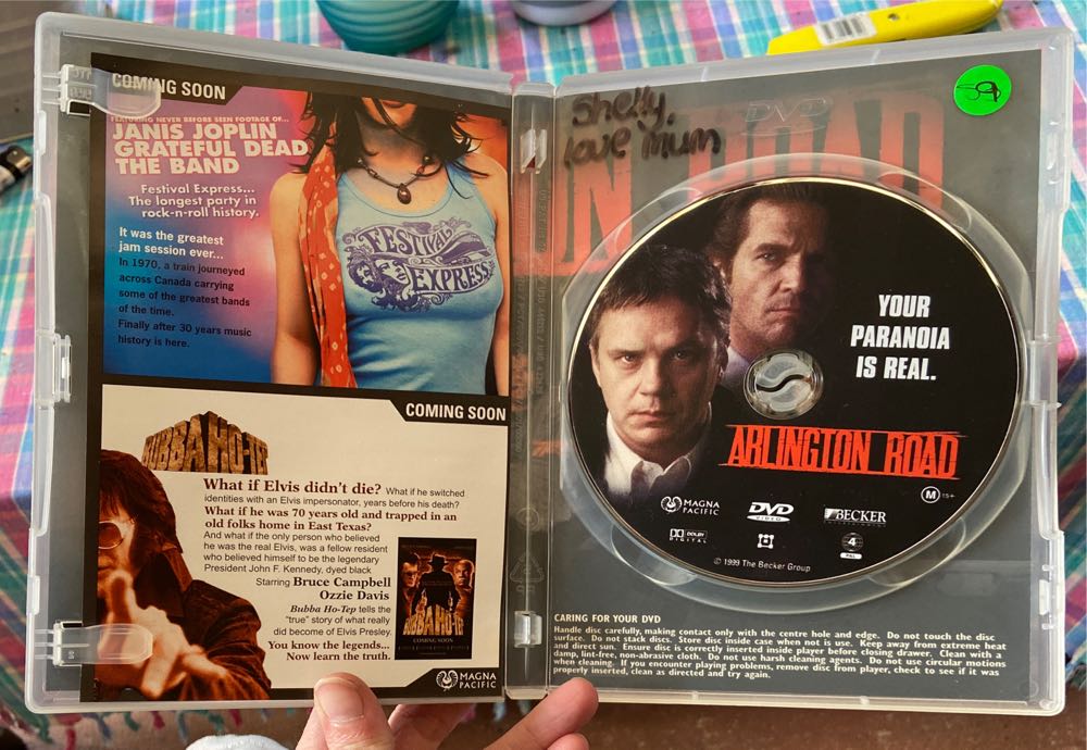 Arlington Road DVD movie collectible [Barcode 9315842000158] - Main Image 4