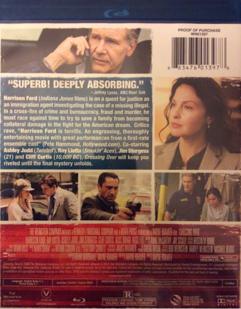 Crossing Over (bonus 1992) Blu-ray movie collectible [Barcode 883476013978] - Main Image 2